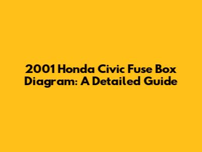 2001 Honda Civic Fuse Box Diagram: A Detailed Guide