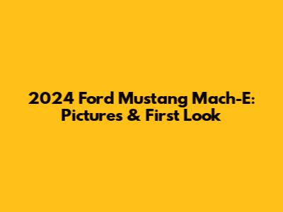 2024 Ford Mustang Mach-E: Pictures & First Look