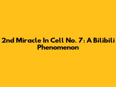 2nd Miracle In Cell No. 7: A Bilibili Phenomenon