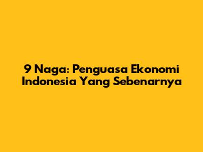 9 Naga: Penguasa Ekonomi Indonesia Yang Sebenarnya