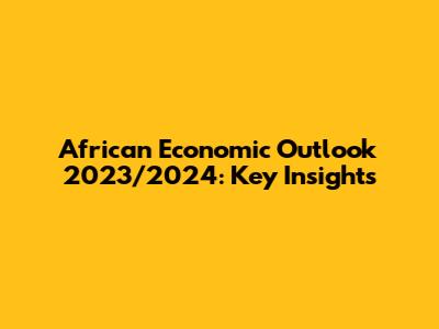 African Economic Outlook 2023/2024: Key Insights