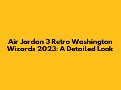 Air Jordan 3 Retro Washington Wizards 2023: A Detailed Look