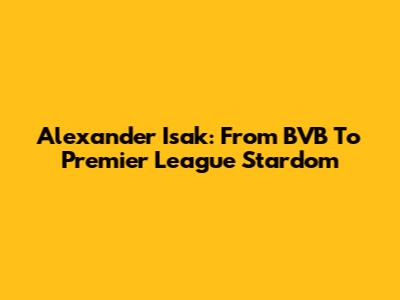 Alexander Isak: From BVB To Premier League Stardom