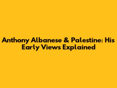 Anthony Albanese & Palestine: His Early Views Explained