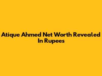 Atique Ahmed Net Worth Revealed In Rupees