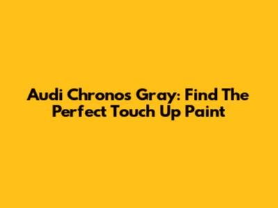 Audi Chronos Gray: Find The Perfect Touch Up Paint