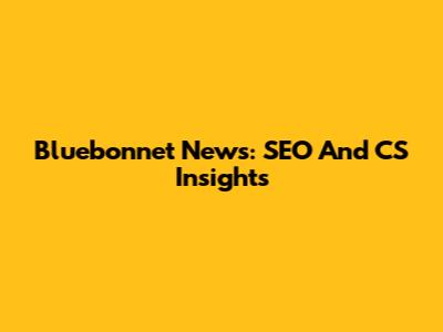 Bluebonnet News: SEO And CS Insights