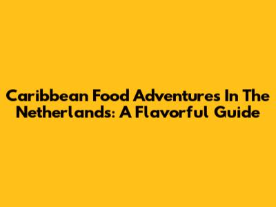 Caribbean Food Adventures In The Netherlands: A Flavorful Guide