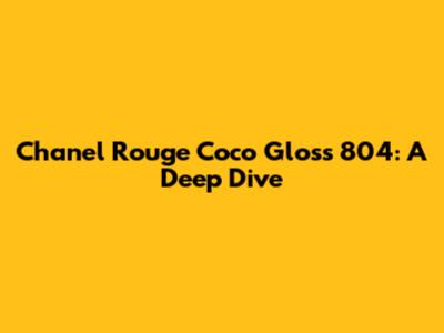 Chanel Rouge Coco Gloss 804: A Deep Dive
