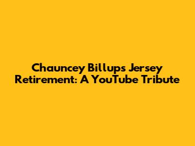 Chauncey Billups Jersey Retirement: A YouTube Tribute