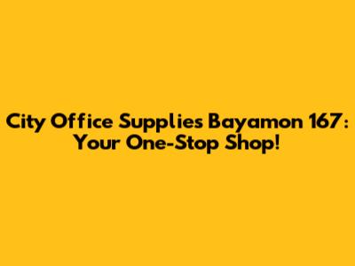 City Office Supplies Bayamon 167: Your One-Stop Shop!