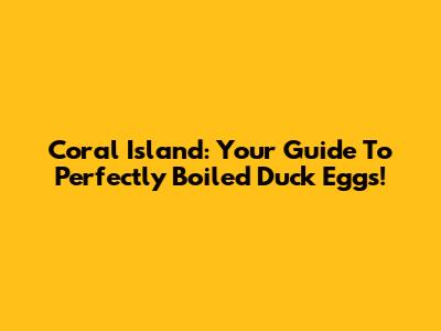 Coral Island: Your Guide To Perfectly Boiled Duck Eggs!