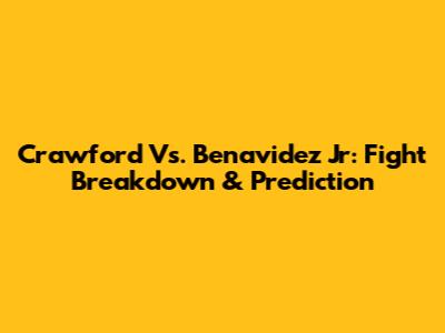 Crawford Vs. Benavidez Jr: Fight Breakdown & Prediction