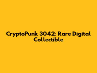 CryptoPunk 3042: Rare Digital Collectible