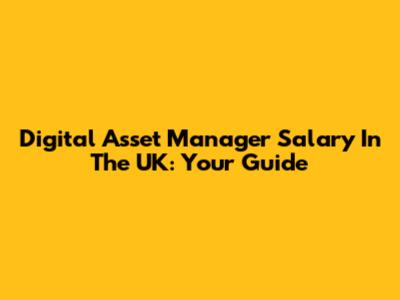 Digital Asset Manager Salary In The UK: Your Guide