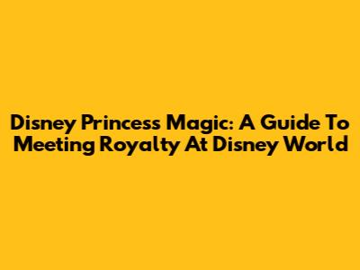 Disney Princess Magic: A Guide To Meeting Royalty At Disney World
