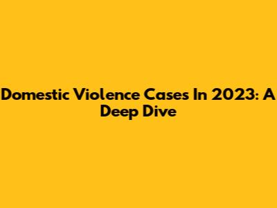 Domestic Violence Cases In 2023: A Deep Dive