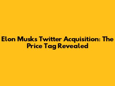 Elon Musk's Twitter Acquisition: The Price Tag Revealed