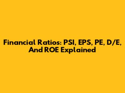 Financial Ratios: PSI, EPS, PE, D/E, And ROE Explained