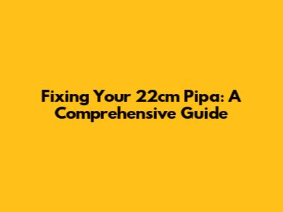 Fixing Your 22cm Pipa: A Comprehensive Guide