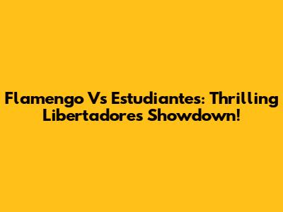 Flamengo Vs Estudiantes: Thrilling Libertadores Showdown!