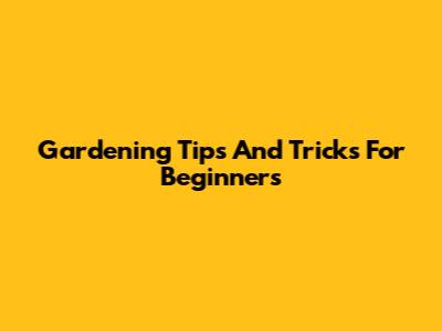 Gardening Tips And Tricks For Beginners
