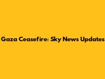 Gaza Ceasefire: Sky News Updates
