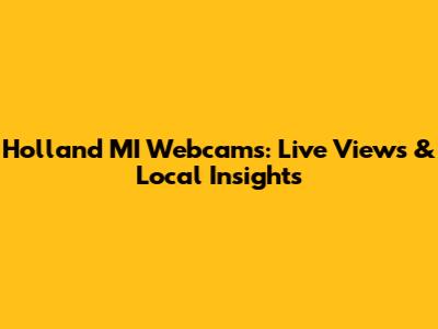 Holland MI Webcams: Live Views & Local Insights