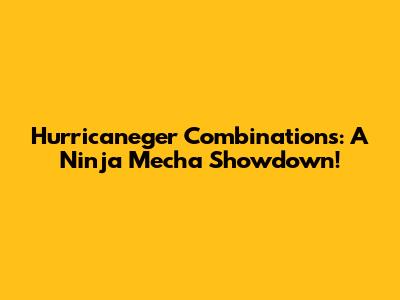 Hurricaneger Combinations: A Ninja Mecha Showdown!