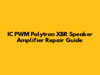 IC PWM Polytron XBR Speaker Amplifier Repair Guide