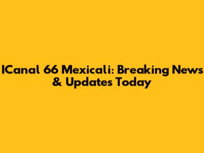 ICanal 66 Mexicali: Breaking News & Updates Today