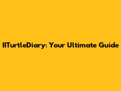 IITurtleDiary: Your Ultimate Guide