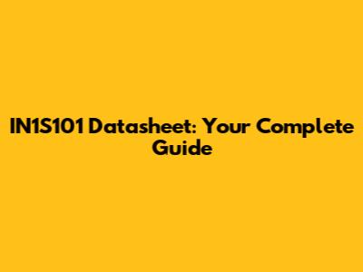 IN1S101 Datasheet: Your Complete Guide