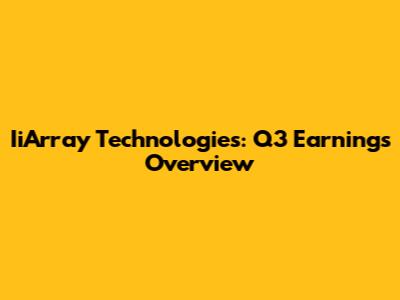 IiArray Technologies: Q3 Earnings Overview