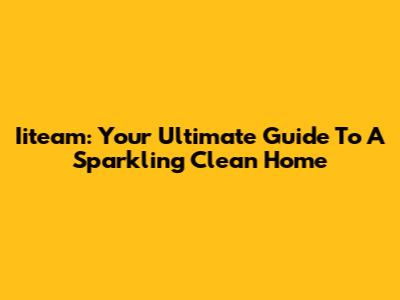 Iiteam: Your Ultimate Guide To A Sparkling Clean Home
