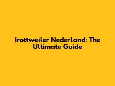 Irottweiler Nederland: The Ultimate Guide