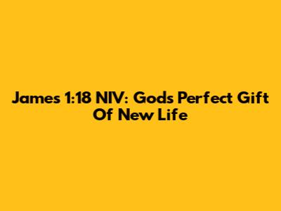 James 1:18 NIV: God's Perfect Gift Of New Life