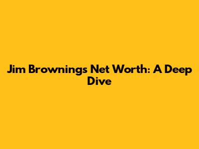 Jim Browning's Net Worth: A Deep Dive