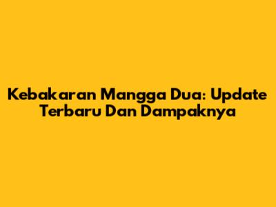 Kebakaran Mangga Dua: Update Terbaru Dan Dampaknya