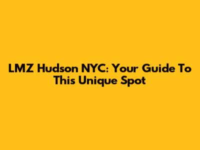 LMZ Hudson NYC: Your Guide To This Unique Spot