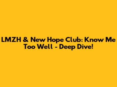 LMZH & New Hope Club: Know Me Too Well - Deep Dive!