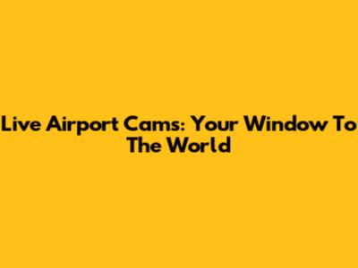 Live Airport Cams: Your Window To The World