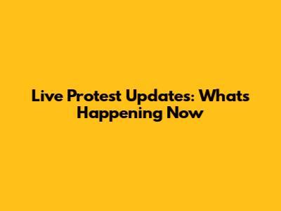 Live Protest Updates: What's Happening Now