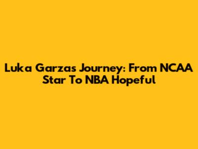 Luka Garza's Journey: From NCAA Star To NBA Hopeful