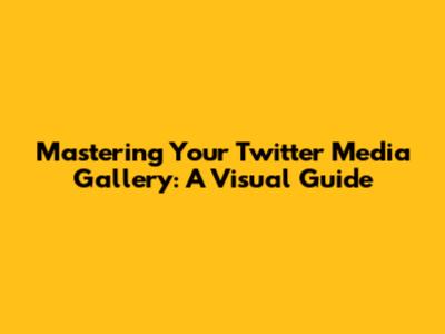 Mastering Your Twitter Media Gallery: A Visual Guide