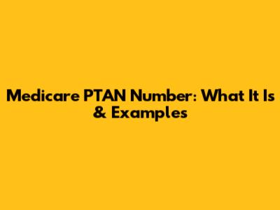 Medicare PTAN Number: What It Is & Examples