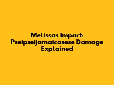 Melissa's Impact: Pseipseijamaicasese Damage Explained