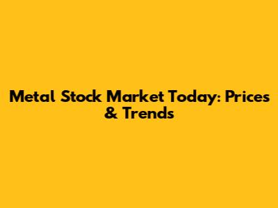 Metal Stock Market Today: Prices & Trends