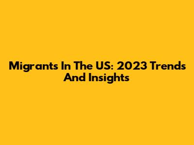 Migrants In The US: 2023 Trends And Insights