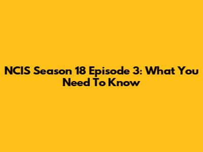 NCIS Season 18 Episode 3: What You Need To Know